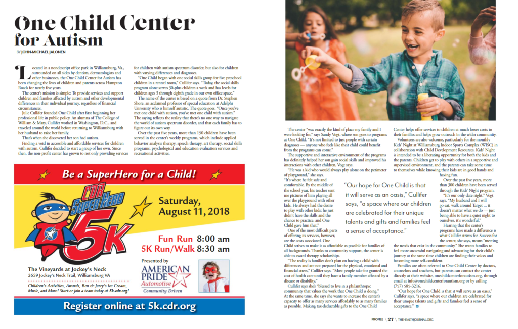 The Health Journal One Child Center for Autism July 2018